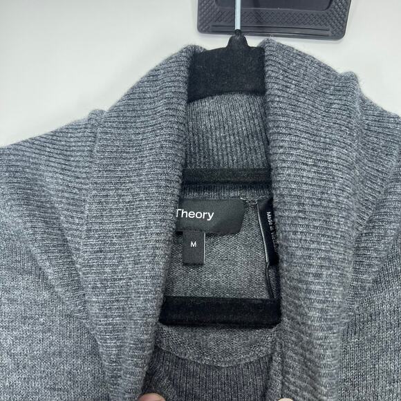 Theory Vilass Wool Blend Turtleneck Sweater Men's M Charcoal - Picture 6 of 7